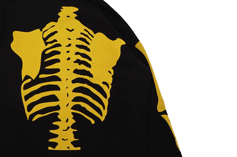 VANSON SKELTON BONES LS THERMAL T-SHIRT (RZV-2510:BLACK)