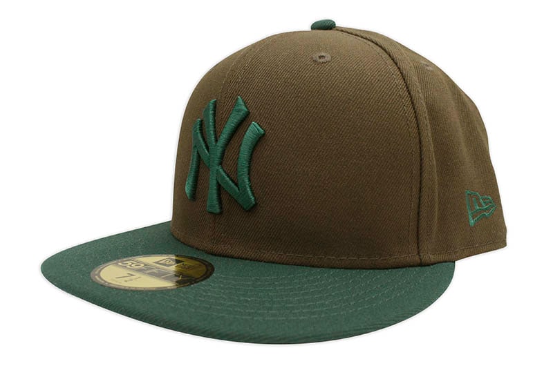 NEW ERA NEW YORK YANKEES 59FIFTY FITTED CAP (GREY UNDER VISOR/WALNUT&DARK GREEN)