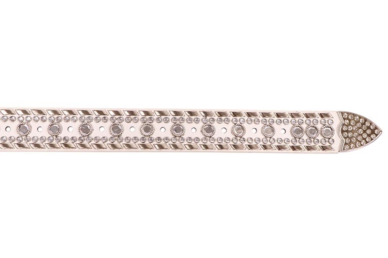 DRIP TRAP SKULL & BONES RHINESTONE BELT (DT.37:WHITE)