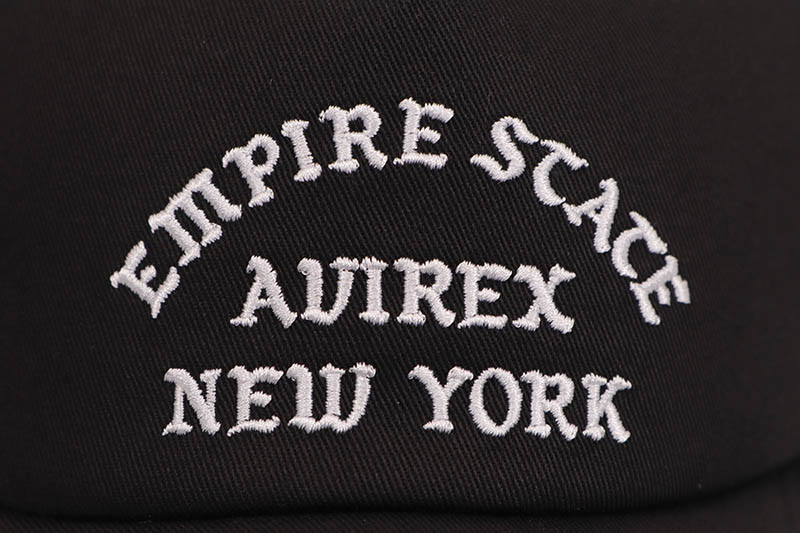 AVIREX VARSITY LOGO TWILL MESH CAP (81580500-80:BLACK/BLACK)