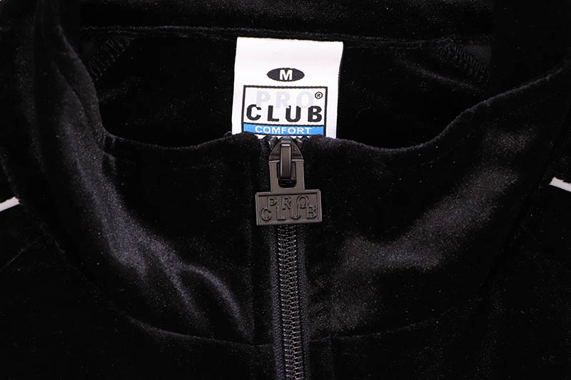 PRO CLUB COMFORT VELOUR TRACK JACKET (BLACK) 16PC0303