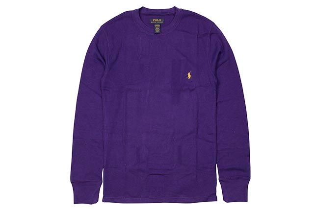 POLO RALPH LAUREN WAFFLE-KNIT THERMAL SHIRT (PWLCFR-BVD:PURPLE)