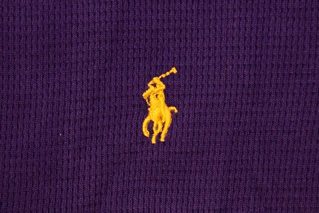 POLO RALPH LAUREN WAFFLE-KNIT THERMAL SHIRT (PWLCFR-BVD:PURPLE)