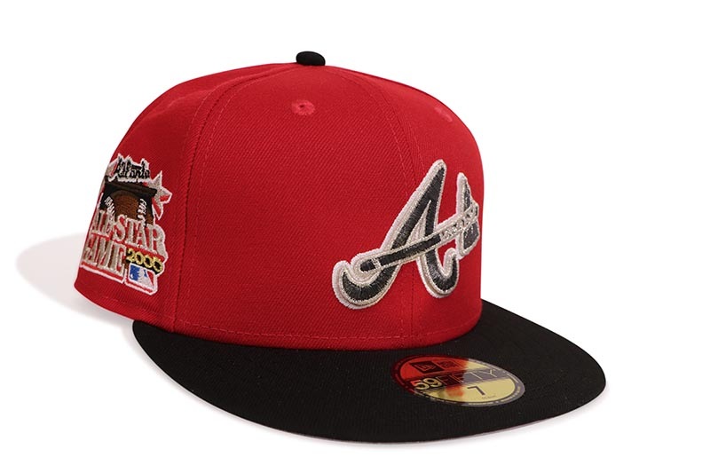 NEW ERA ATLANTA BRAVES 59FIFTY FITTED CAP (2000 ALL-STAR GAME SIDE PATCH/GREY UNDER VISOR/SCARLET BLACK) 14489759