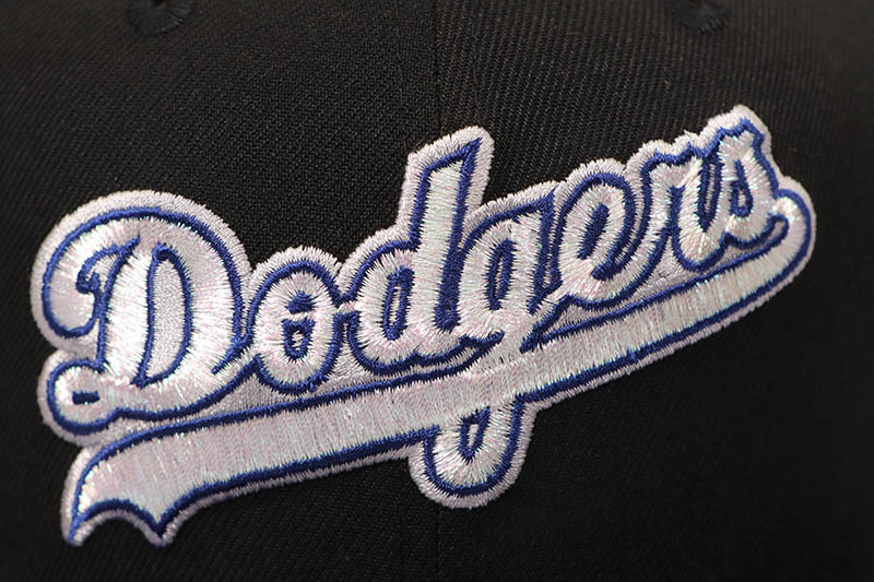 NEW ERA LOS ANGELES DODGERS 9FIFTY SNAPBACK CAP (50/50 SIDE PATCH/GREY UNDER VISOR/BLACK DARK ROYAL)