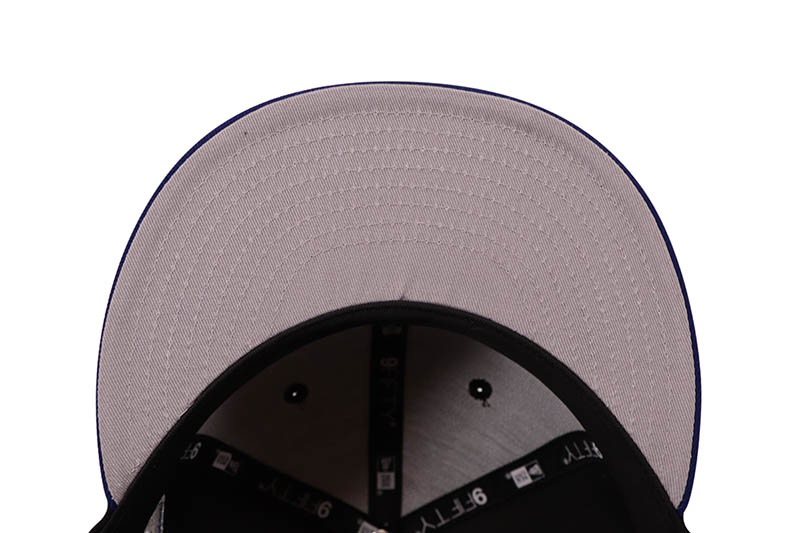 NEW ERA LOS ANGELES DODGERS 9FIFTY SNAPBACK CAP (50/50 SIDE PATCH/GREY UNDER VISOR/BLACK DARK ROYAL)