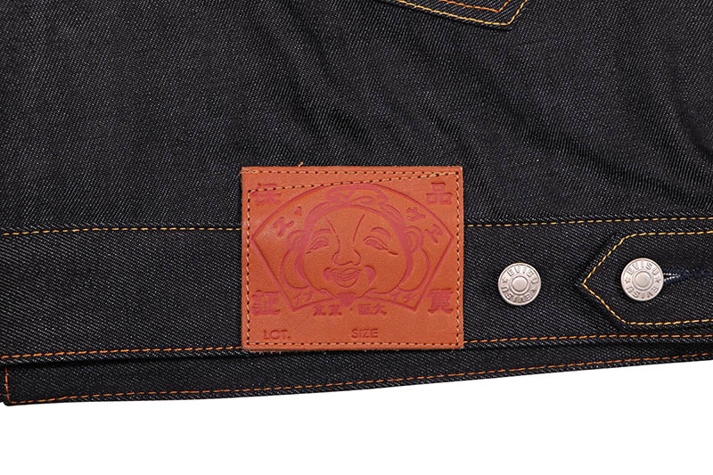 EVISU SEAGULL PRINT AND MULTI-POCKET RELAX FIT DENIM JACKET (2EAHTM5JK1235RXDN:INDIGO)