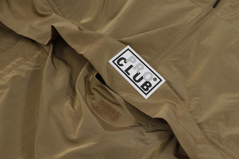 PRO CLUB COMFORT METALLIC NYLON ANORAK (KHAKI) 15PC0306