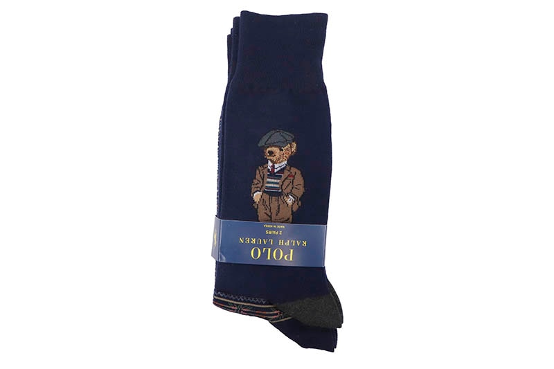 POLO RALPH LAUREN POLO BEAR SOCKS 2-PACK (8991045PK:NAVY)