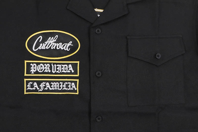 CUTTHROAT ALWAYS US NEVER THEM BOWLING SHIRT (BLACK)