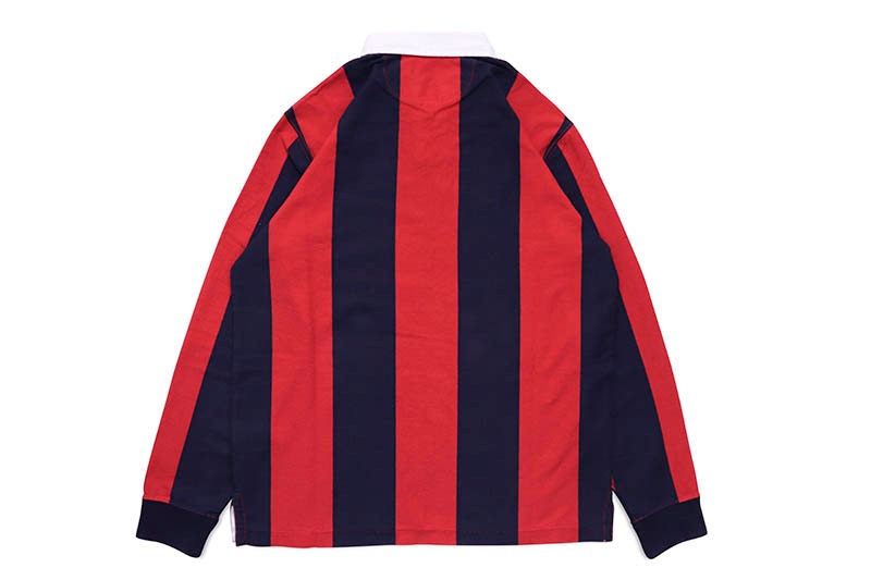 POLO RALPH LAUREN TEAM USA TIE-PLACKET RUGBY SHIRT (710944253001:RED/REFINED NAVY)