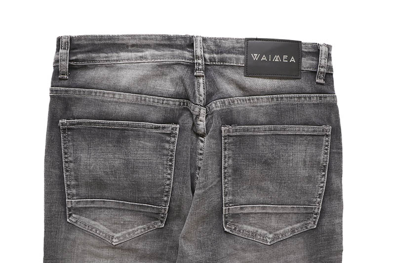 WAIMEA WHISKERS AND BAKING SKINNY FIT SHORTS (AOM7388D:BLACK BLEACH WASH)