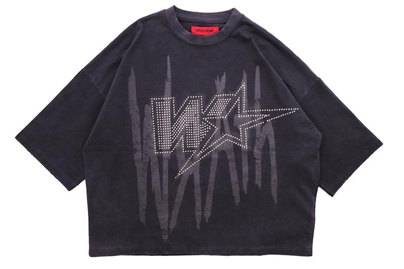 WRATHBOY WRATHSTAR RHINESTONE T-SHIRT (WB05-117:ASPHALT)