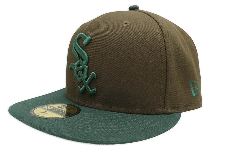 NEW ERA CHICAGO WHITE SOX 59FIFTY FITTED CAP (GREY UNDER VISOR/WALNUT&DARK GREEN)