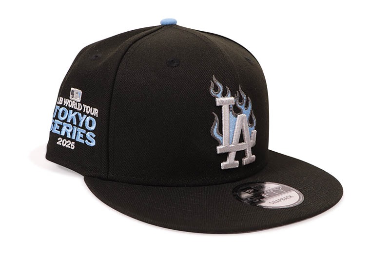 NEW ERA LOS ANGELES DODGERS FLAME LOGO 9FIFTY SNAPBACK CAP (2025 TOKYO SERIES SIDE PATCH/GREY UNDER VISOR/BLACK)