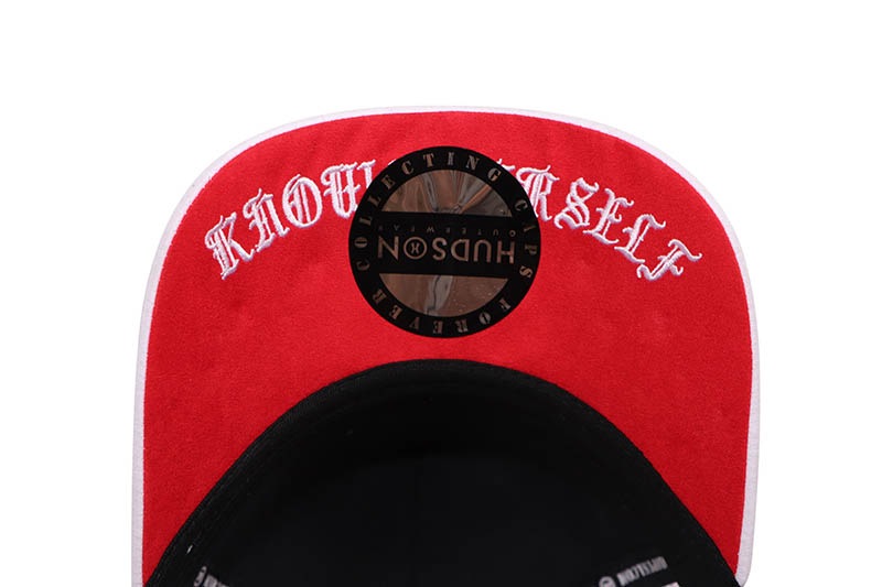 HUDSON OUTERWEAR DIAMOND 777 SUEDE TRUCKER HAT (CD0346:WHITE/RED