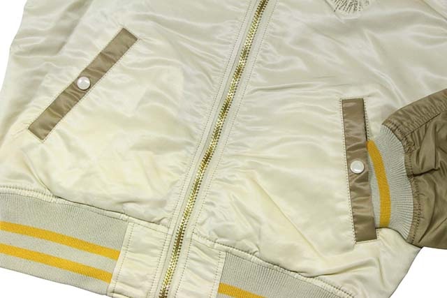 ALPHA MA-1 TIGER SOUVENIR FLIGHT JKT(VINTAGE WHITESANDMAUVE)