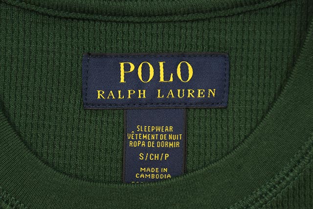 POLO RALPH LAUREN WAFFLE-KNIT THERMAL SHIRT (PWLCFR-HTD:DARK GREEN)