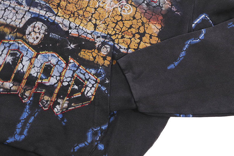 FIRST ROW DEATH ROAD LIGHTNING PULLOVER HOODIE (FRF2472:BLACK