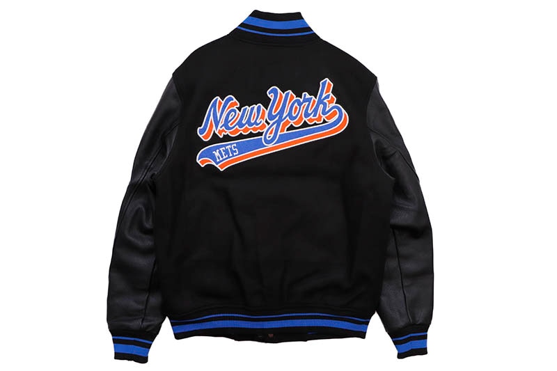 PRO STANDARD NEW YORK METS SCRIPT TAIL RIB WOOL VARSITY JACKET
