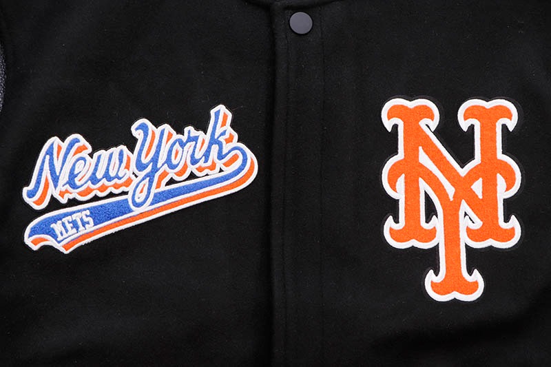 PRO STANDARD NEW YORK METS SCRIPT TAIL RIB WOOL VARSITY JACKET