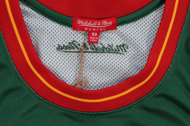 MITCHELL & NESS WOMEN'S CROPPED TANK TOP (SEATTLE SUPERSONICS/SHAWN KEMP/#40/1995:GREEN) TNMP4841-SSU95SKE