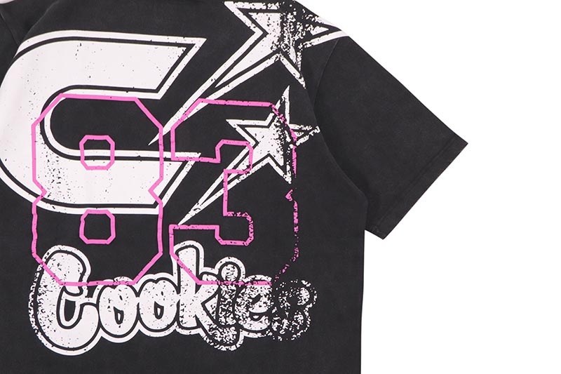 COOKIES STAR POWER SS KNIT WITH VINTAGE GARMENT WASH (BLACK) CM252KST19