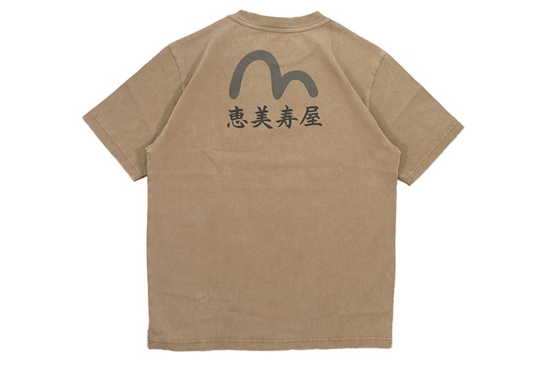 EVISU SEAGULL AND "EBISU" PRINT RELAX FIT T-SHIRT (2EAEJM5TS6112RXCT:BEIGE)