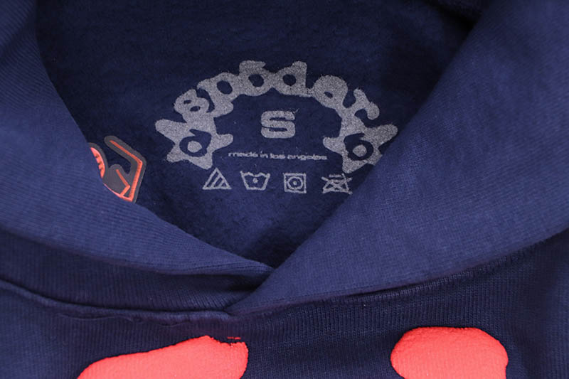 SP5DER BELUGA OUTLINE HOODIE (NAVY RED)