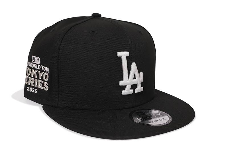 NEW ERA LOS ANGELES DODGERS 9FIFTY SNAPBACK CAP (TOKYO SERIES 2025 SIDE PATCH/GREY UNDER VISOR/BLACK)