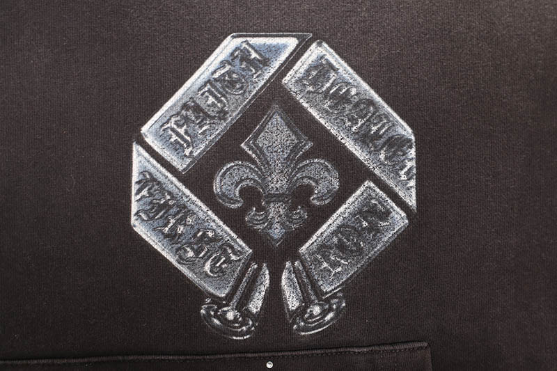 FIRST ROWFIRST ROW WASHED CROP RHINESTONE HOODIE (FRF2208:BLACK)