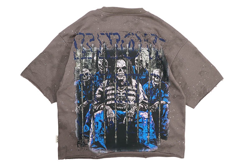 BKYS NO DISCIPLINE FRENCH TERRY CROPPED T-SHIRT (T1326:WASHED GREY