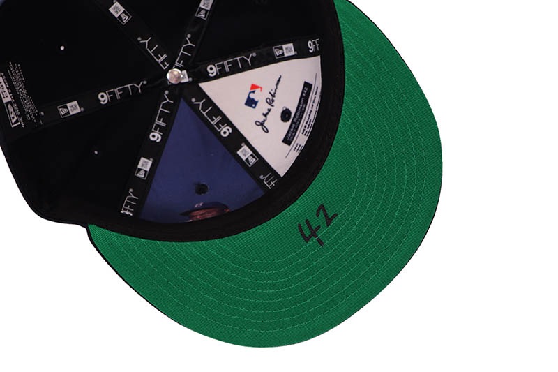 NEW ERA NEW YORK YANKEES 9FIFTY SNAPBACK CAP (JACKIE ROBINSON SIDE PATCH/GREEN UNDER VISOR/NAVY)