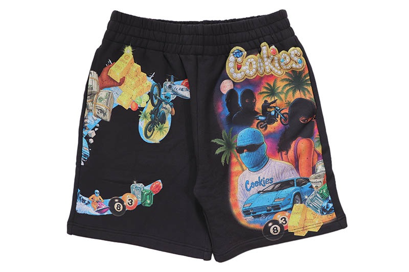 COOKIES NEW MONEY BIG C FLEECE SHORTS (BLACK) CM262BKS05