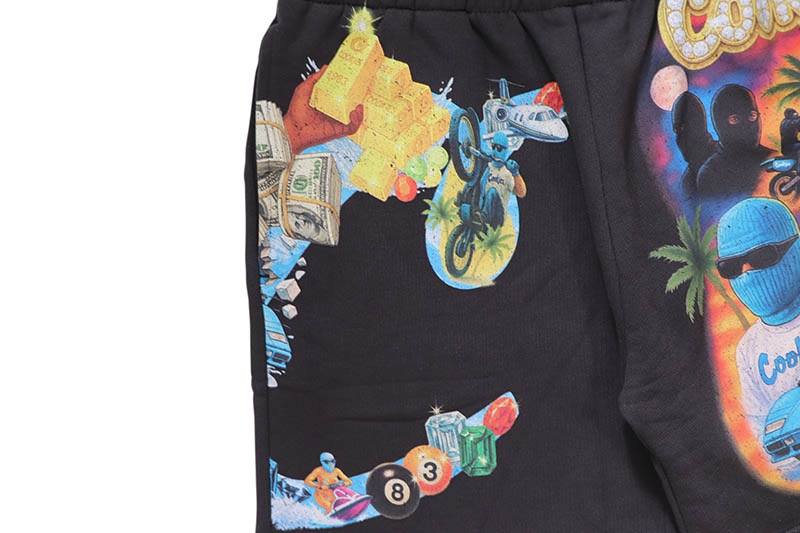 COOKIES NEW MONEY BIG C FLEECE SHORTS (BLACK) CM262BKS05