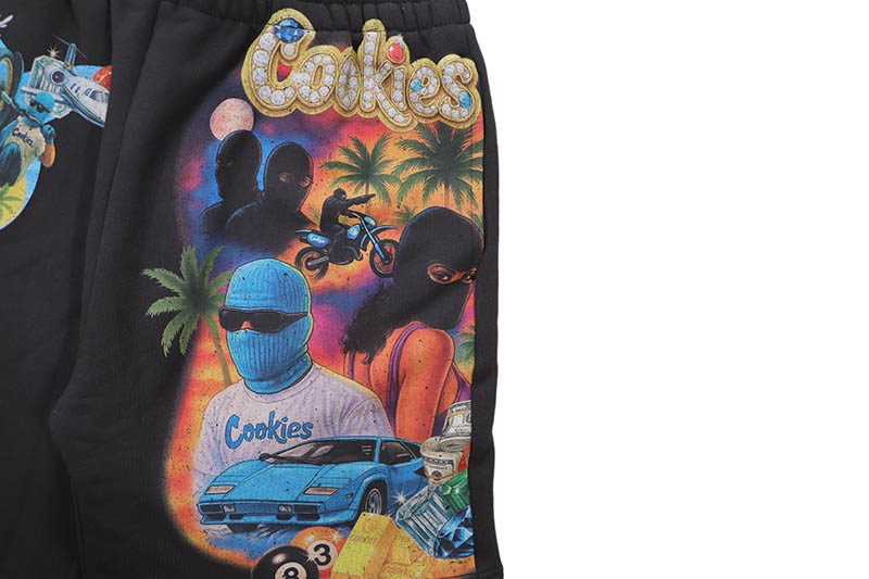 COOKIES NEW MONEY BIG C FLEECE SHORTS (BLACK) CM262BKS05