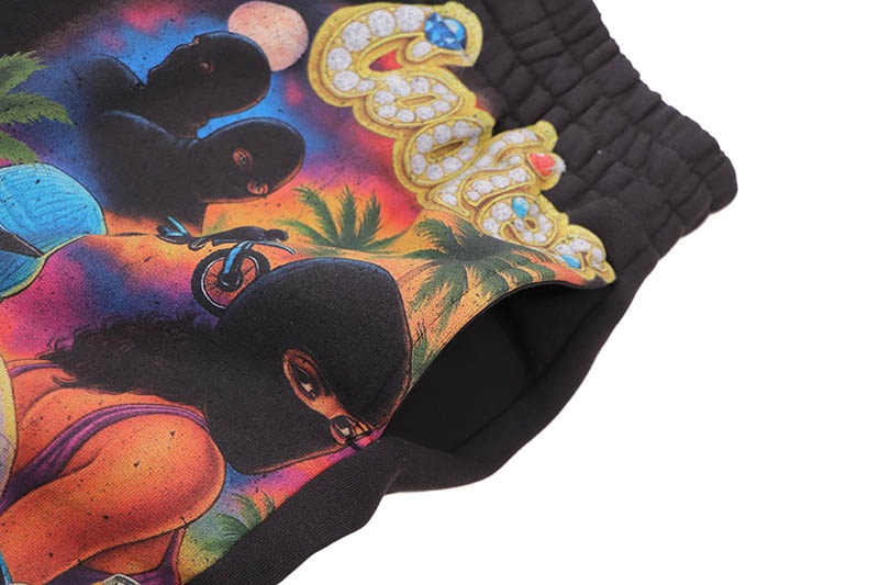 COOKIES NEW MONEY BIG C FLEECE SHORTS (BLACK) CM262BKS05