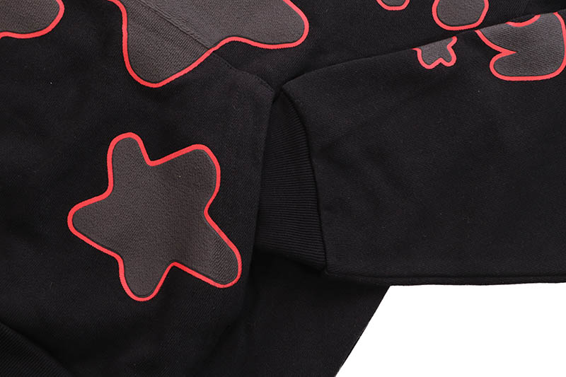 SP5DER BELUGA OUTLINE HOODIE (BLACK RED)