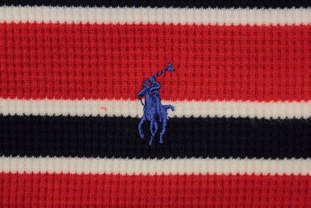 POLO RALPH LAUREN STRIPE WAFFLE-KNIT THERMAL SHIRT (PW18HF-QN5:RED MULTI)
