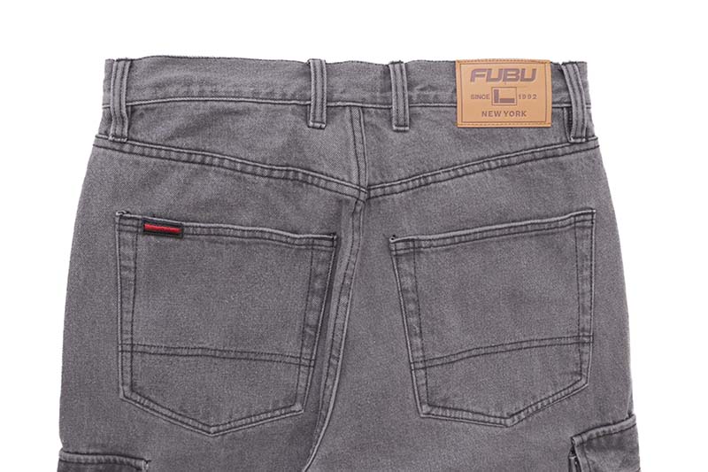 FUBU DENIM CARGO PANTS (FAM-42505:CHARCOAL)