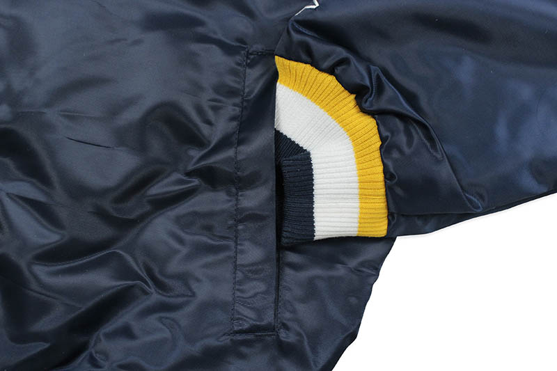 STARTER MICHIGAN WOLVERINES SATIN ZIP JACKET (LS880697:UMN/NAVY)