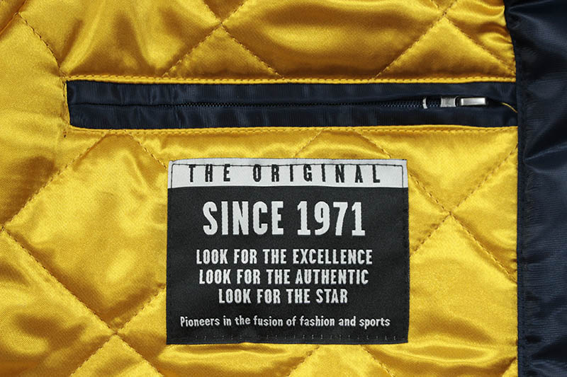 STARTER MICHIGAN WOLVERINES SATIN ZIP JACKET (LS880697:UMN/NAVY)