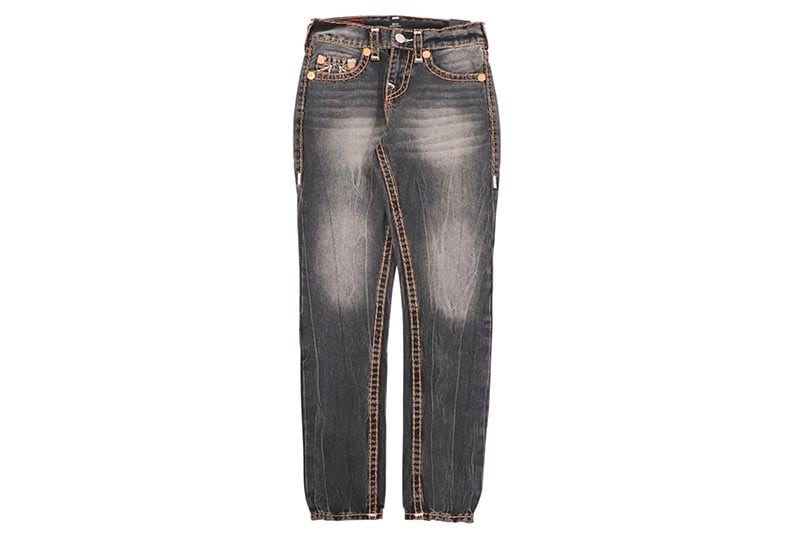TRUE RELIGION ROCCO QUAD LOGO SUPER T SKINNY JEAN 32" (109389:DARK METAL WASH)
