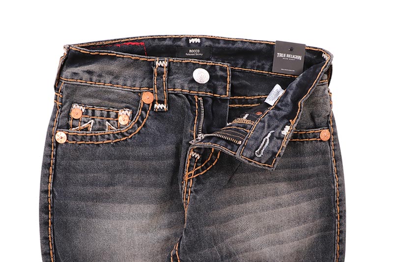 TRUE RELIGION ROCCO QUAD LOGO SUPER T SKINNY JEAN 32" (109389:DARK METAL WASH)