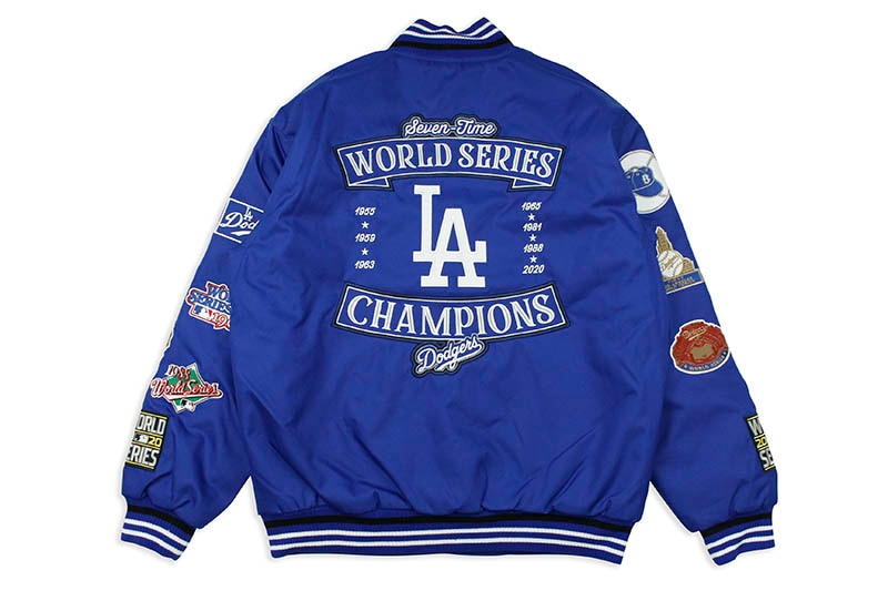 JH Design LOS ANGELES DODGERS 2020 WORLD SERIES CHAMPIONS POLY-TWILL JACKET (DODP03WS20:ROYAL)