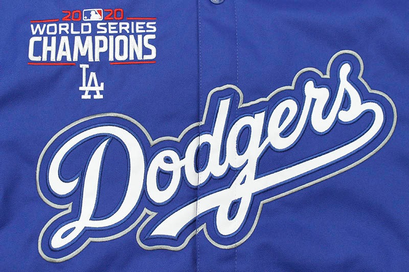 JH Design LOS ANGELES DODGERS 2020 WORLD SERIES CHAMPIONS POLY-TWILL JACKET (DODP03WS20:ROYAL)
