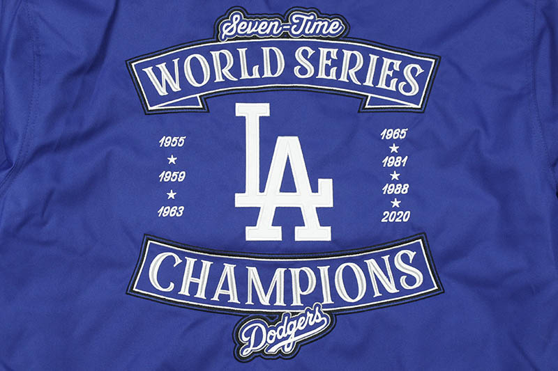 JH Design LOS ANGELES DODGERS 2020 WORLD SERIES CHAMPIONS POLY-TWILL JACKET (DODP03WS20:ROYAL)