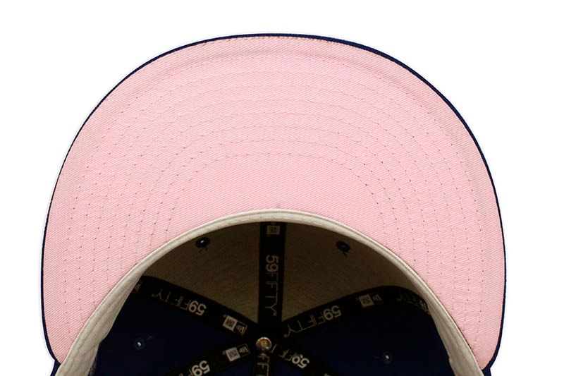 NEW ERA NEW YORK YANKEES 59FIFTY FITTED CAP (1998 WORLD SERIES SIDE PATCH/PINK UNDER VISOR/BLUE TONAL)