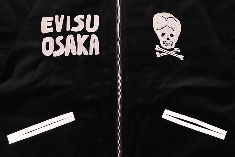 EVISU VINTAGE VELVET REGULAR FIT PADDED SOUVENIR JACKET