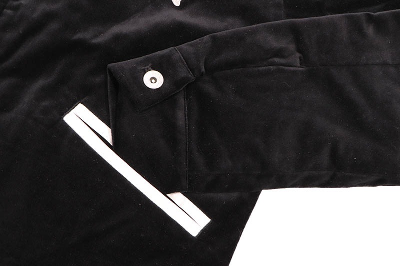 EVISU VINTAGE VELVET REGULAR FIT PADDED SOUVENIR JACKET (2EAEJM5JK6101XXVQ:BLACK)